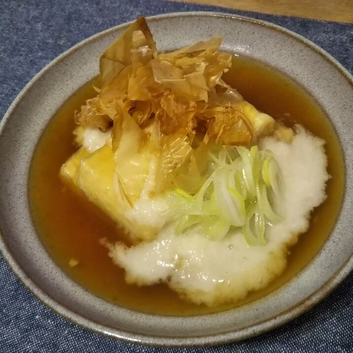 揚げ豆腐のとろろがけ